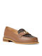 Leather Women's Loafers in Brown Colour