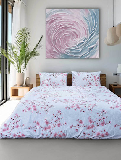 Madi Etera Bed Sheet Set With 1 Pillowcase For Single Bed 170x260cm Pink 2 Pieces
