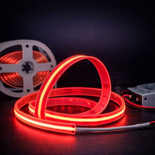 Vencore 6174-50024 Ledstrip COB 12W IP20 DW LED Strip COB Type 5 Meters 1 Roll 12 Watt 24 Volt 320 LEDs Per Meter 820 Lumens Per Meter Waterproof IP68 Red 6174-50024