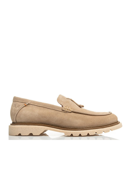 Δερμάτινα Ανδρικά Loafers σε Μπεζ Χρώμα