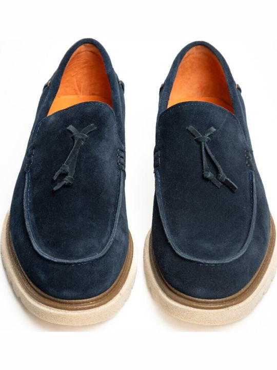 19V69 Suede Ανδρικά Μοκασίνια σε Μπλε Χρώμα