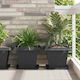 vidaXL Plastic Black Pot Plate 32x32cm Set of 6...