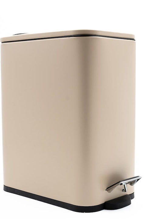 TnS Hotel Slim Metallic Bathroom Bin Soft Close 5l Yellow
