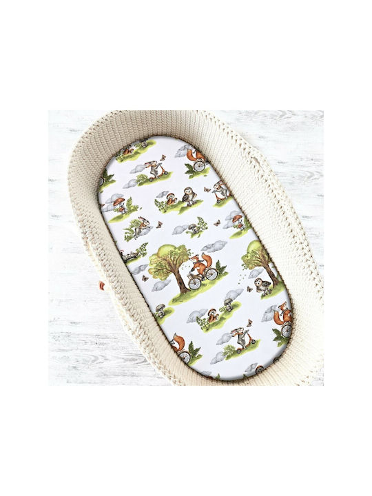 Qmini Lenjerie De Patut Bebe Pentru Cradle Din Bumbac Cu Cauciuc 80x35cm