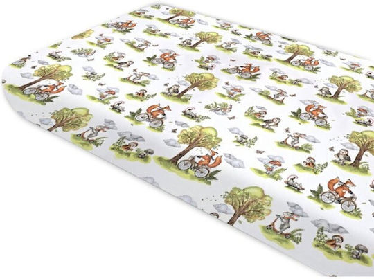 Qmini Set Lenjerii De Patut Bebe Pentru Patut Din Bumbac Cu Cauciuc Multicolore 160x80cm