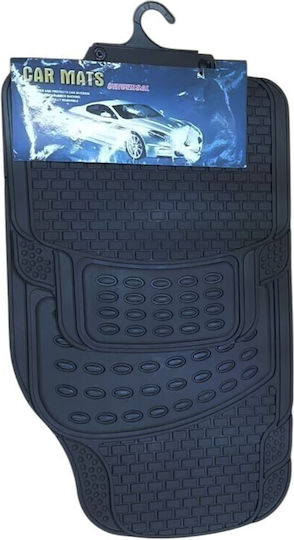 Set Front and Back Universal Car Mats 4 Pieces Black