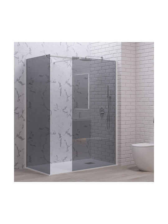 Karag Walkin 2 Σταθερό Πλαϊνό Ντουζιέρας 80x200cm Fume White