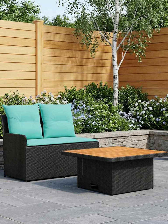 vidaXL Outdoor Lounge Set 2 Pieces Rattan with Pillows