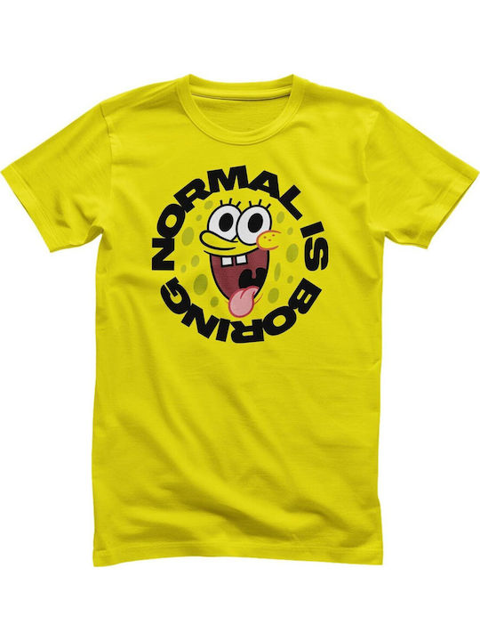 Spongebob Normal Is Boring T-shirt Yellow Unisex Nic-1-sb019-ye
