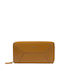 Large Leather Women's Card Wallet Yellow