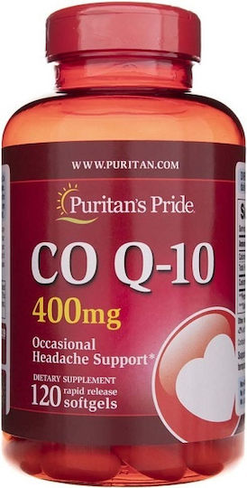 Puritan's Pride Coenzyme Q10 Rapid Release 400mg 120 Softgels