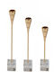 Candle Holders Set 3 Pieces Espiel Dwoa1028 Metal