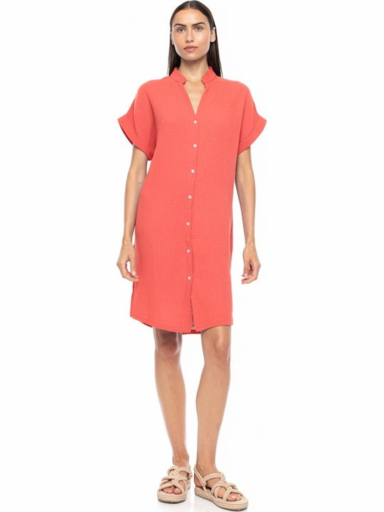 Pink Label Women's Mini Beach Dress Coral