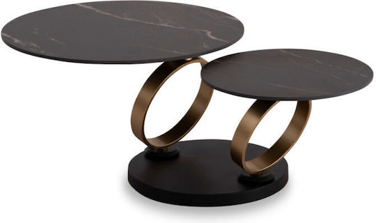 Round Central Metal Coffee Table Ceramic-Metal W77xL77xH44cm