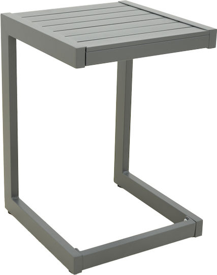 Sitting Room Table for Small Outdoor Spaces Aluminum Aether Anthracite 37.5x36.5x53cm
