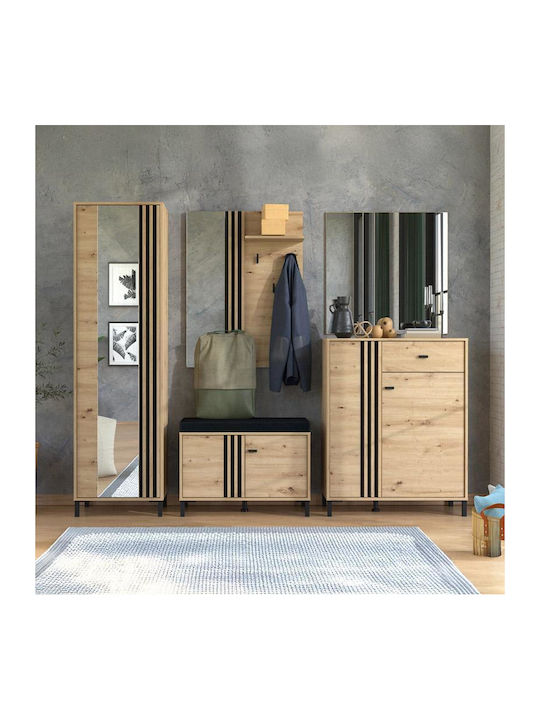 Furnier Eingangsflur Wandmontage Laval Og Civ Artisan Eiche Schwarz Farbe 76x21x102cm