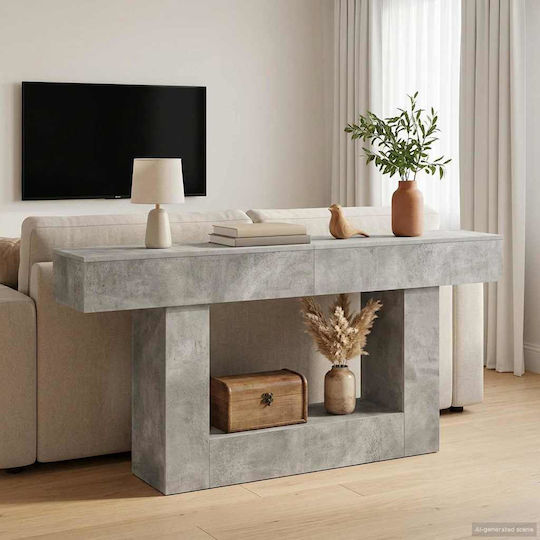 vidaXL Konsolentisch mit Spiegel 160 x 30 x 74 cm Grau