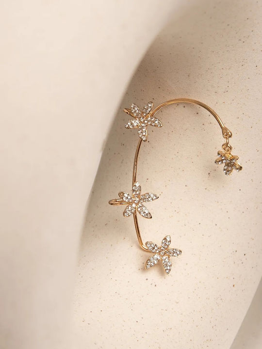 Cercei Ear Cuff Stras Drept Aurii Mărime One Size Aurii