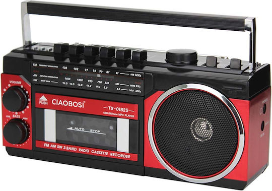 Avizar TX-01825 Tragbares Radio Elektrisch mit Bluetooth Rote Farbe