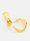 Single Gold Plated Hoop Earring 5182-3-Gold