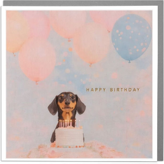 Ευχετήρια Κάρτα Φάκελο Happy Birthday Dog/15x15 Lola Desing