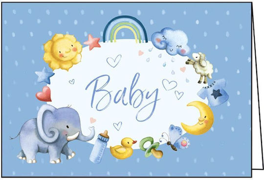 Ευχετήρια Κάρτα Γέννησης Φάκελο Γκλίτερ Gollong Baby