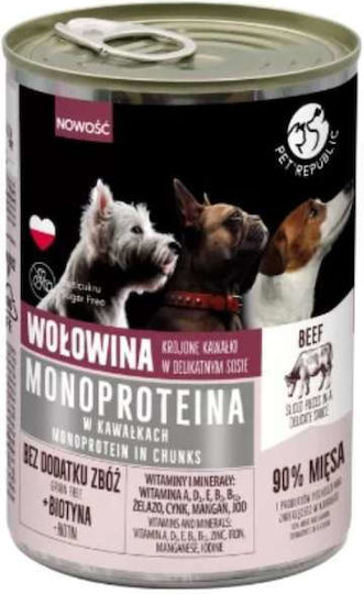 Pet Republic Wet Dog Food in Cans with Beef 10x400gr