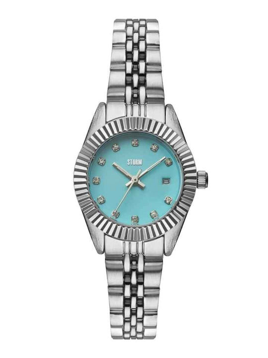 Storm Womens Watch 28mm Battery With Silver Metal Bracelet