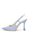 Leather Heels Light Blue