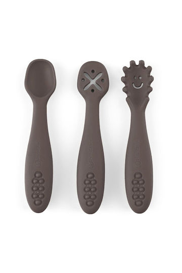 Petite & Mars Set Bebe cu Linguri cu Indicator de Temperatură din Silicon pentru 6+ Luni 3 Bucăți
