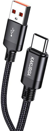 Kakusiga Braided USB 2.0 Cable USB-C Male - USB-A Black 3m KSC-1000-C-BK