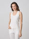 Damen Bluse Ärmellose Weiße
