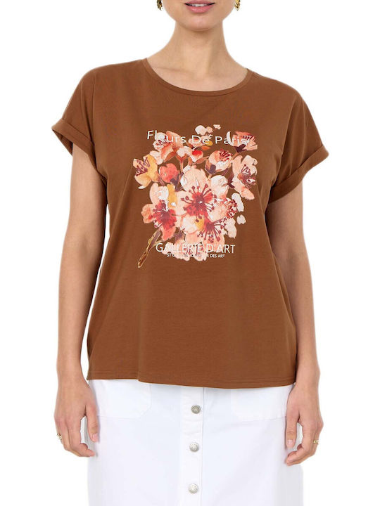 Soya Concept T-Shirt Καφέ