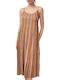 Καλοκαιρινό Midi Βραδινό Φόρεμα Tan Gold-bronze Beige-summer Camel-mocca