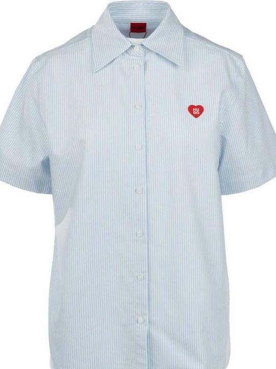 Short Sleeve Women's Shirt Light Blue