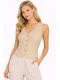 Beige Women's Vest SS-J172550-5-26VE-Beige