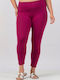 Women's Cropped High Waist Burgundy Leggings