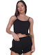 Comfort Καλοκαιρινό Babydoll Μαύρο