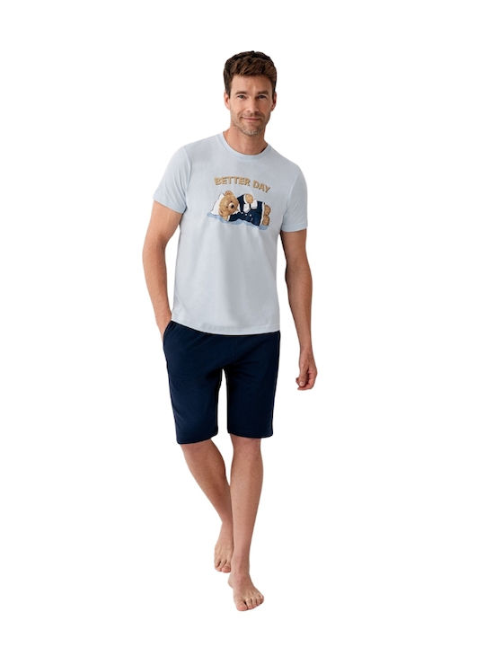 Roly Poly Sommer Herrenpyjama Hellblau