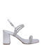 Damen Sandalen mit Strass Silber