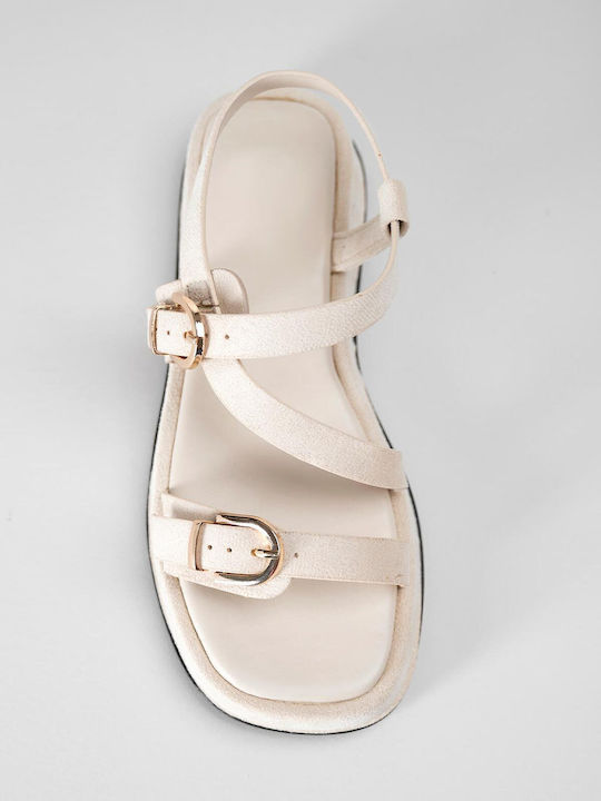 Women's Flat Sandals Flatforms Beige