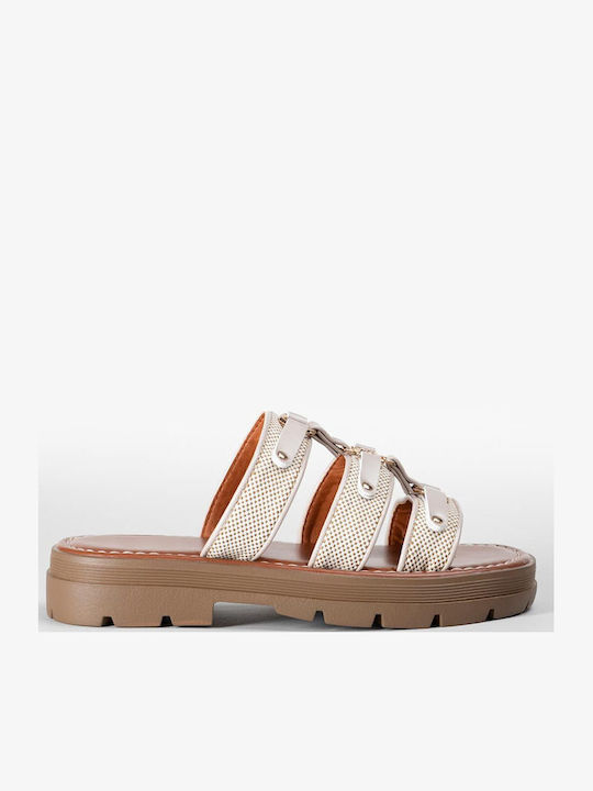 Women's Flat Sandals Flatforms Beige