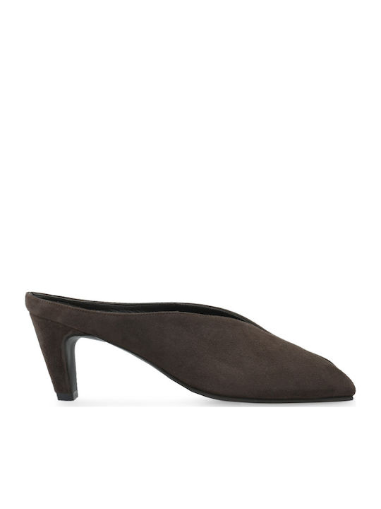 Tsakiris Mallas Suede Mules με Χαμηλό Τακούνι σ...