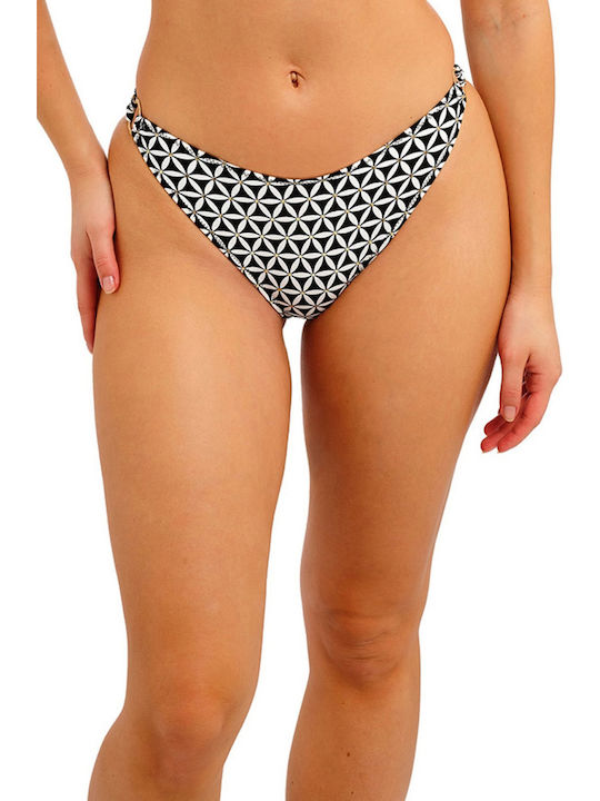 Bikini Slip Negru-Alb