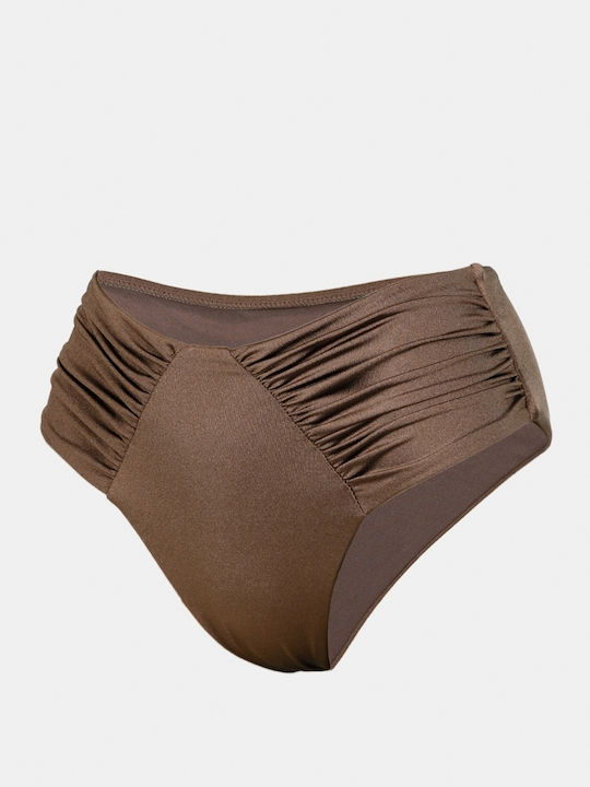 Bikinihosen Slip Hohe Taille Braune