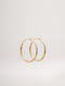 Late Again Silver Gold Plated Hoops Earrings