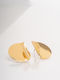 Late Again Gold Plated Steel Stud Earrings