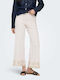 Women's Jean Pants In Wide Leg Style Ecru