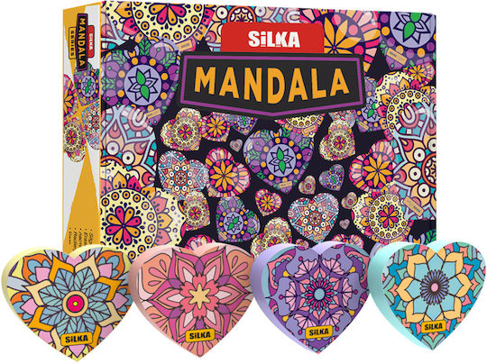Silka Cutii Radiere Pentru Creion Fără Reziduuri 36 Bucăți Cutie Silka Mandala Formă De Inimă Design Asortat