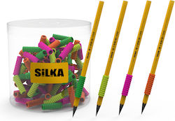 Silka Silicon Grip Display Pencil Children's Handwriting 72 Pcs Display Silka Spiral Neon-ergonomic